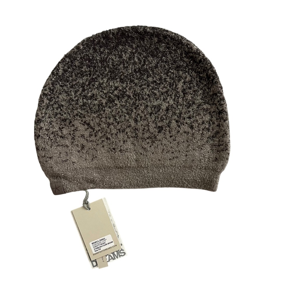 NWT Barefoot Dreams Women's CozyChic Lite Confetti Beanie‎ Hat Storm Gray Brown